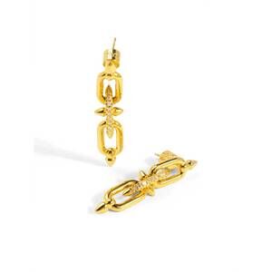 NEW RHO women's pave spike link earrings in gold